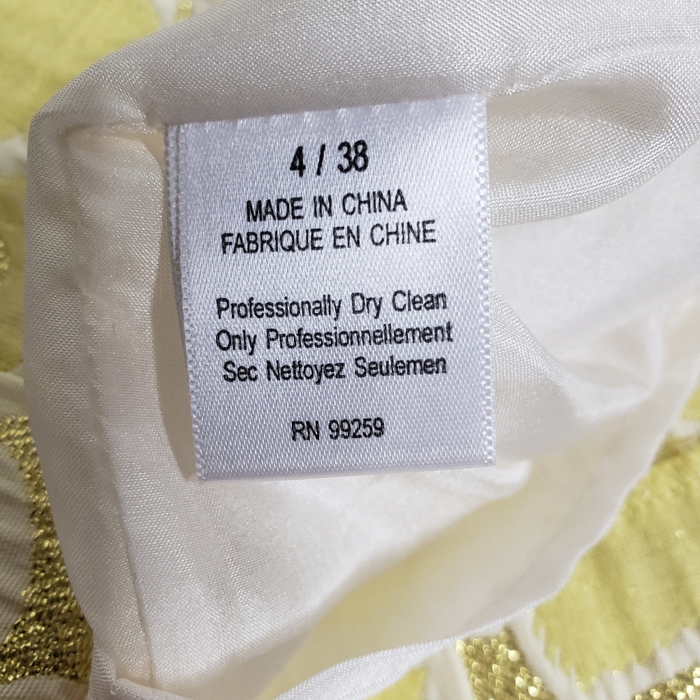 Vera Wang Dress Yellow Gold 4 Shift Brocade Mod - Picture 11 of 11